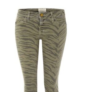 current elliott the ankle skinny dusty olive zebra jeans 29